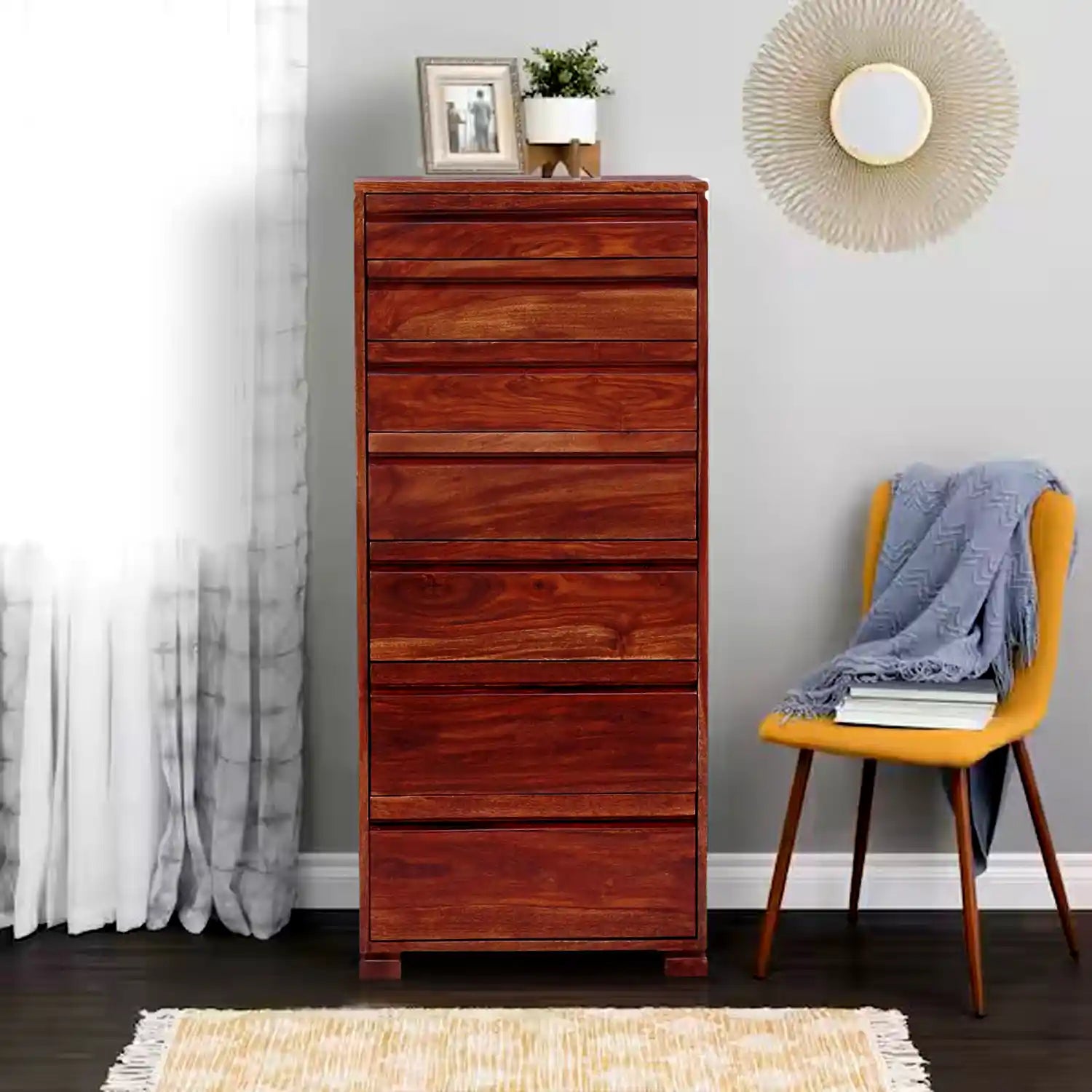 Moscow sheesham wood chest of drawers modern wooden storage cabinet with drawers