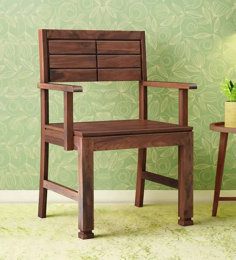 Moscow solid sheesham wood arm chair dining chair for modern Indian home furniture