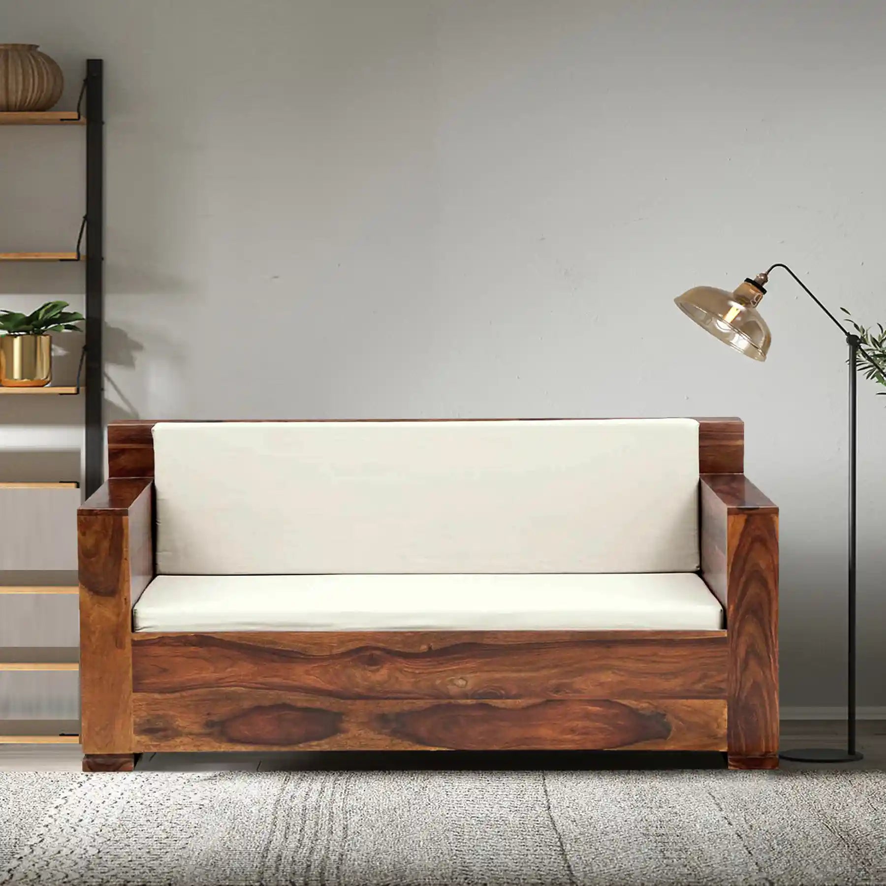 Moscow solid wood 2 seater sofa sheesham living room furniture India