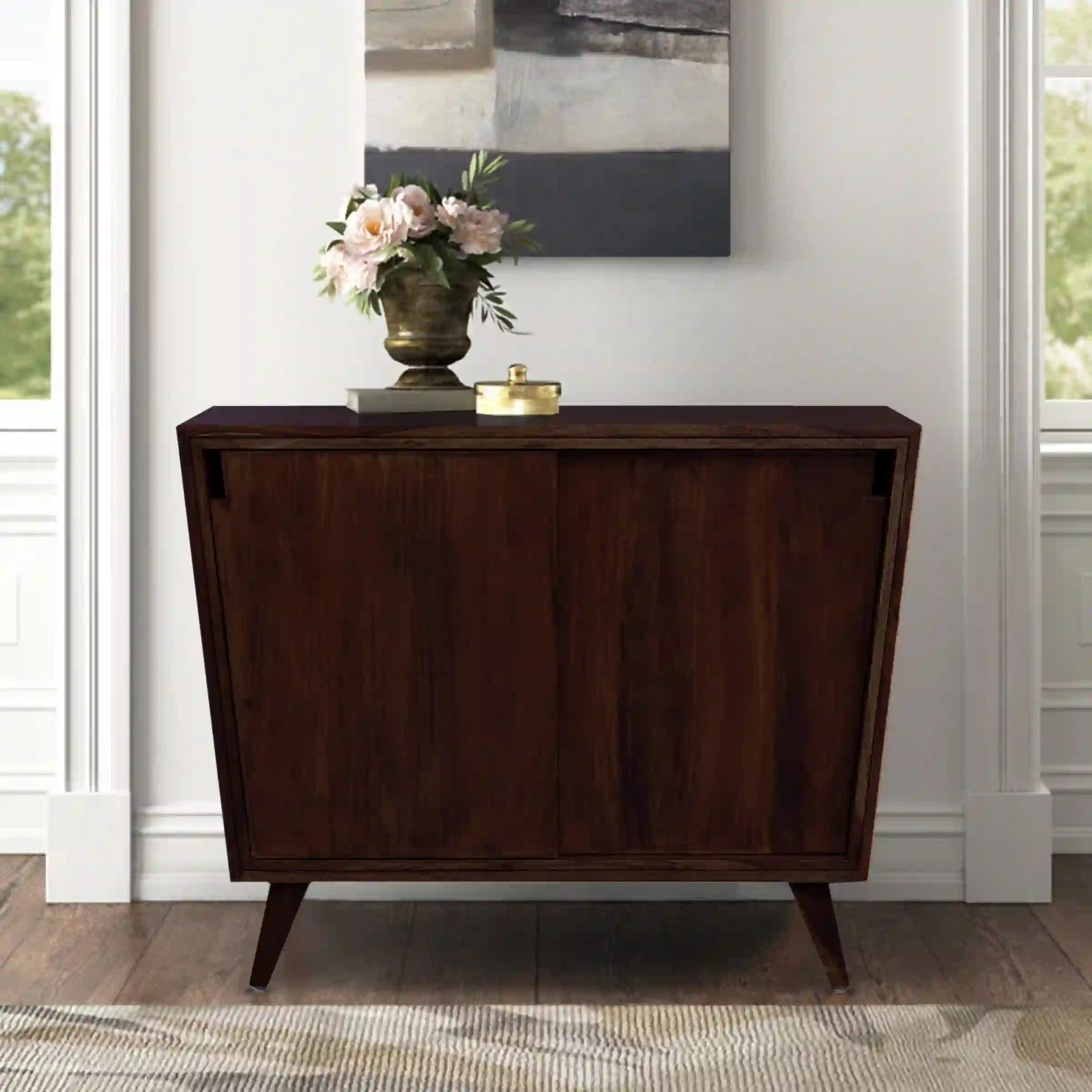 Multi drawer credenza sheesham wood storage console furniture unit