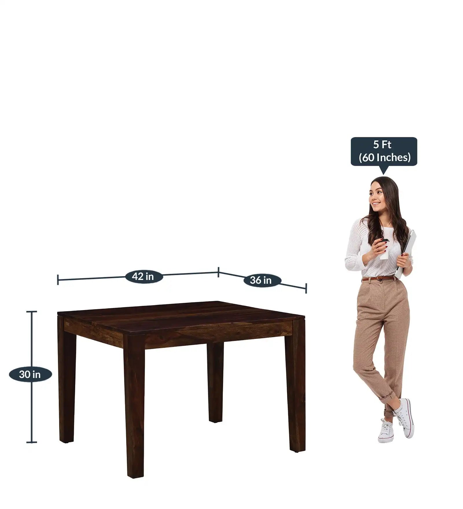 Natural finish Belfort dining set four seater minimalist wooden furniture