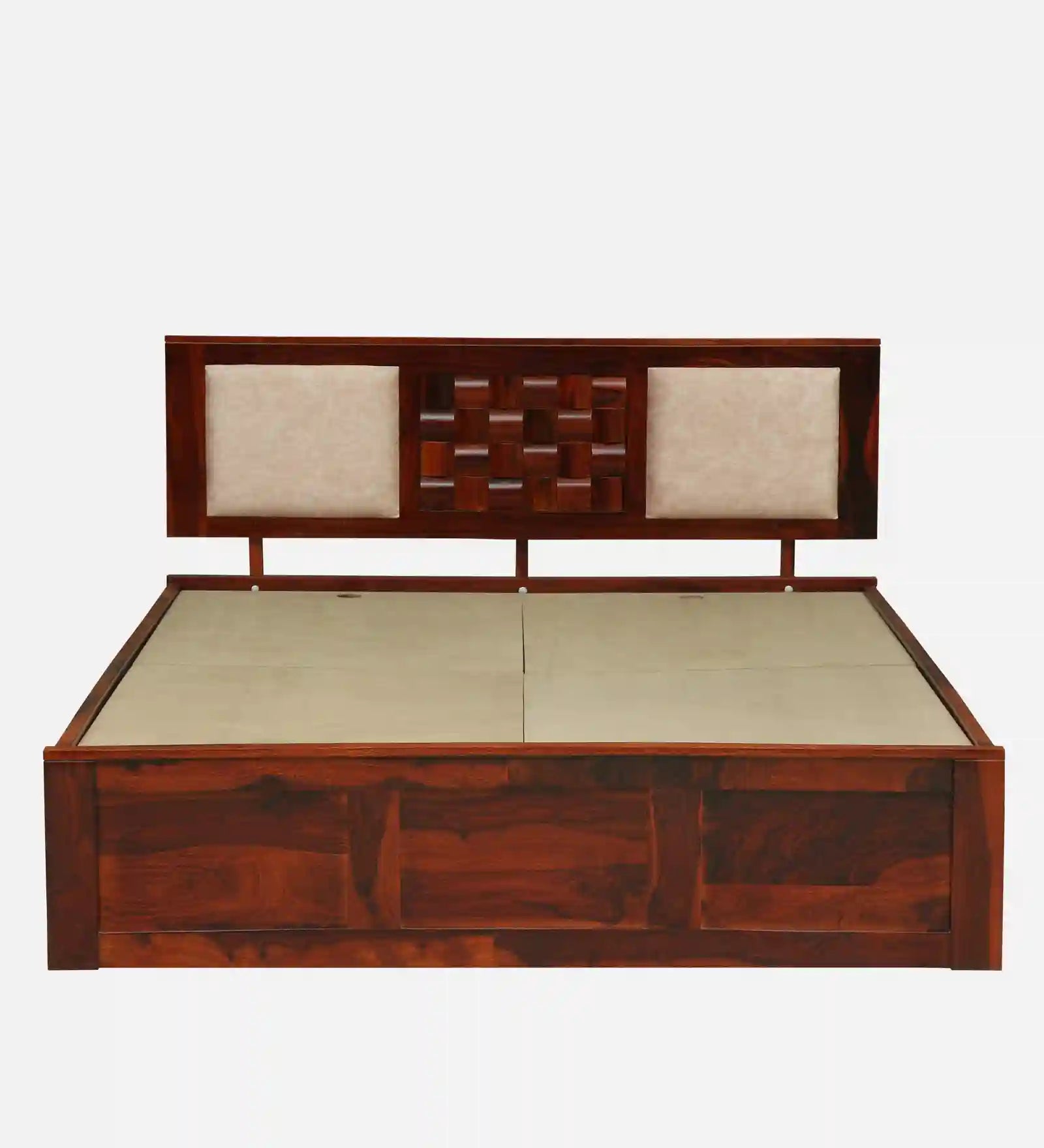 sheesham wood queen size bed top view mattress layout box storage bed india