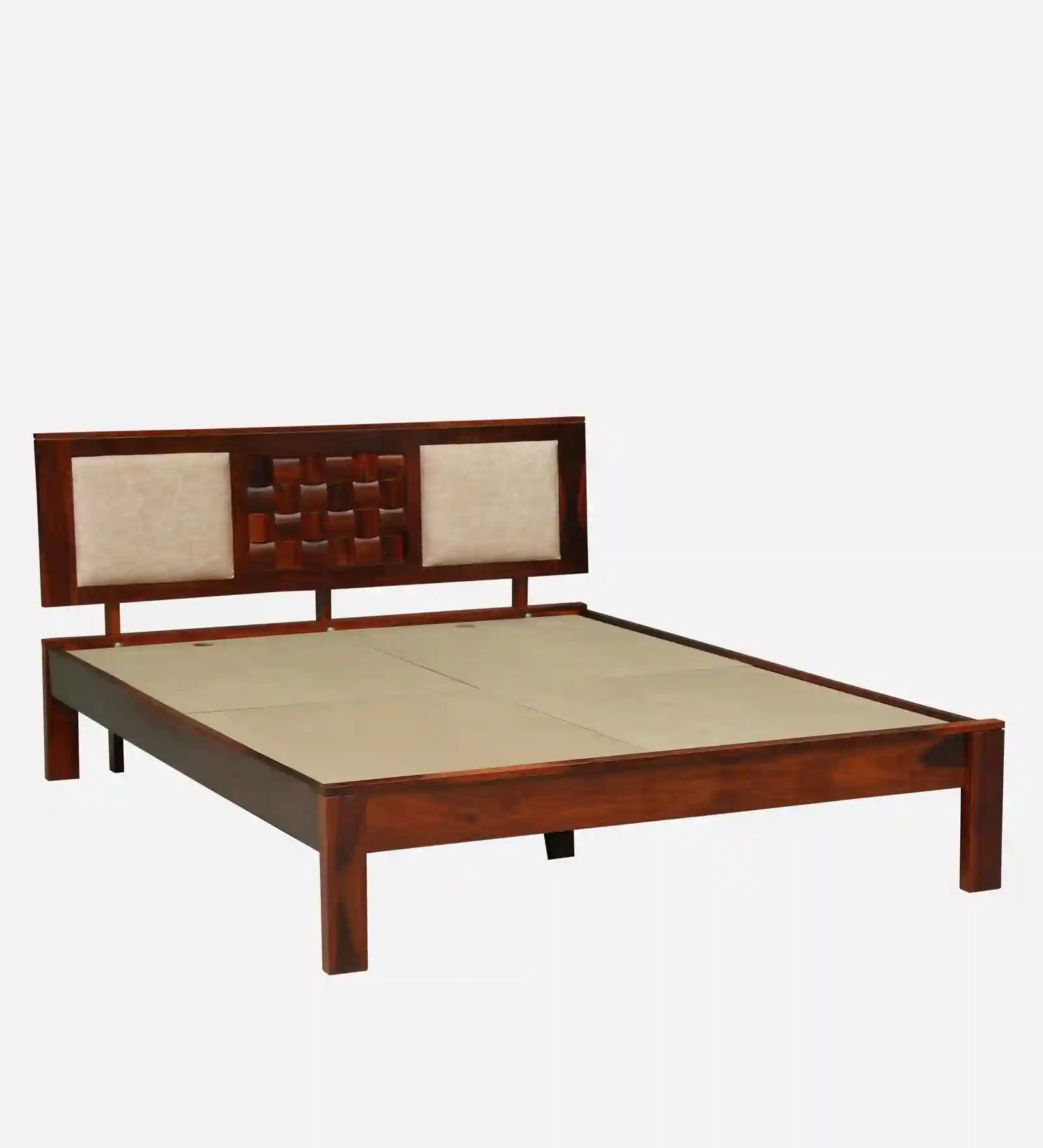 Nivasa queen size bed without storage lightweight wood frame