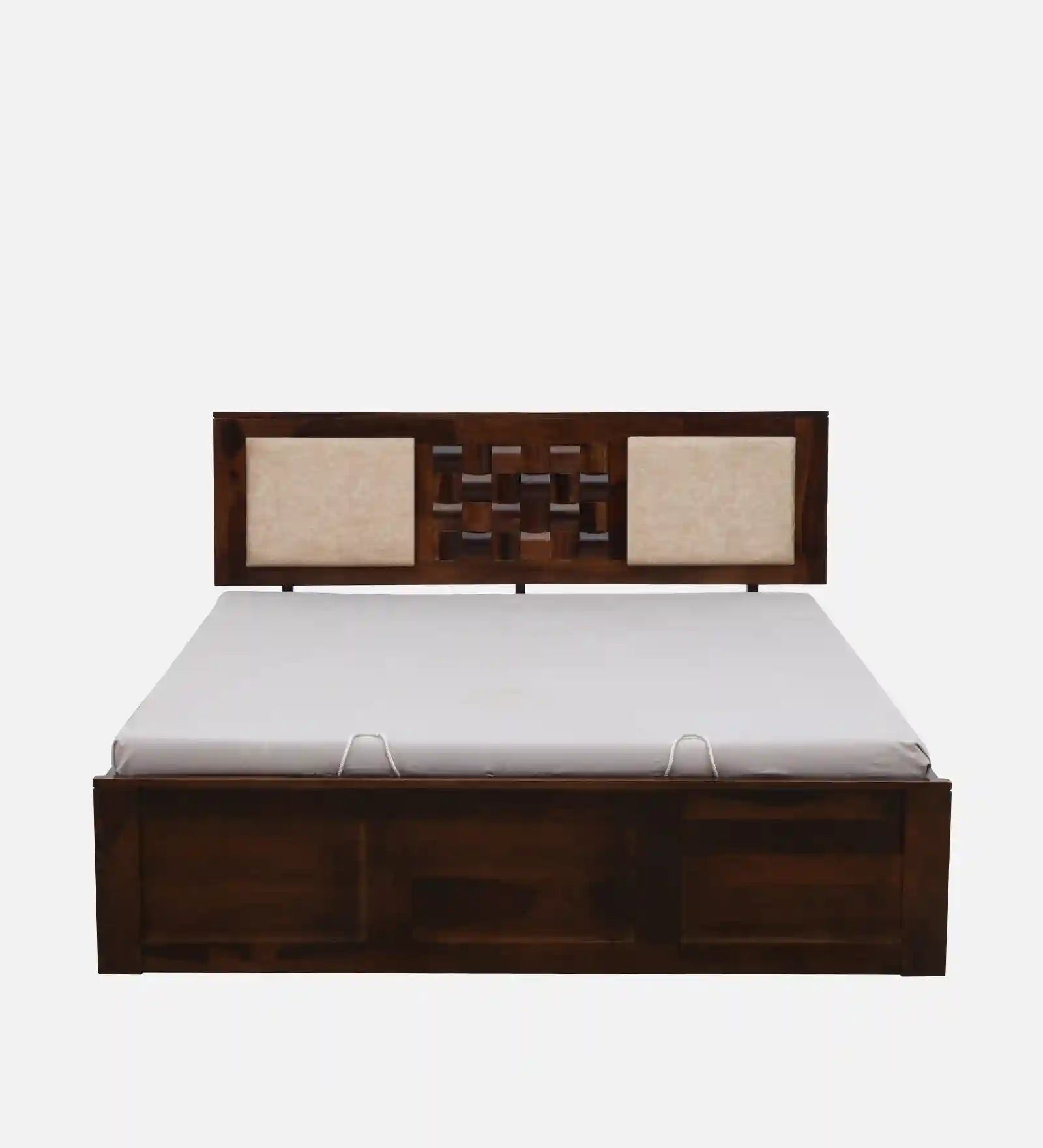 solid sheesham wood queen size bed with hydraulic storage india