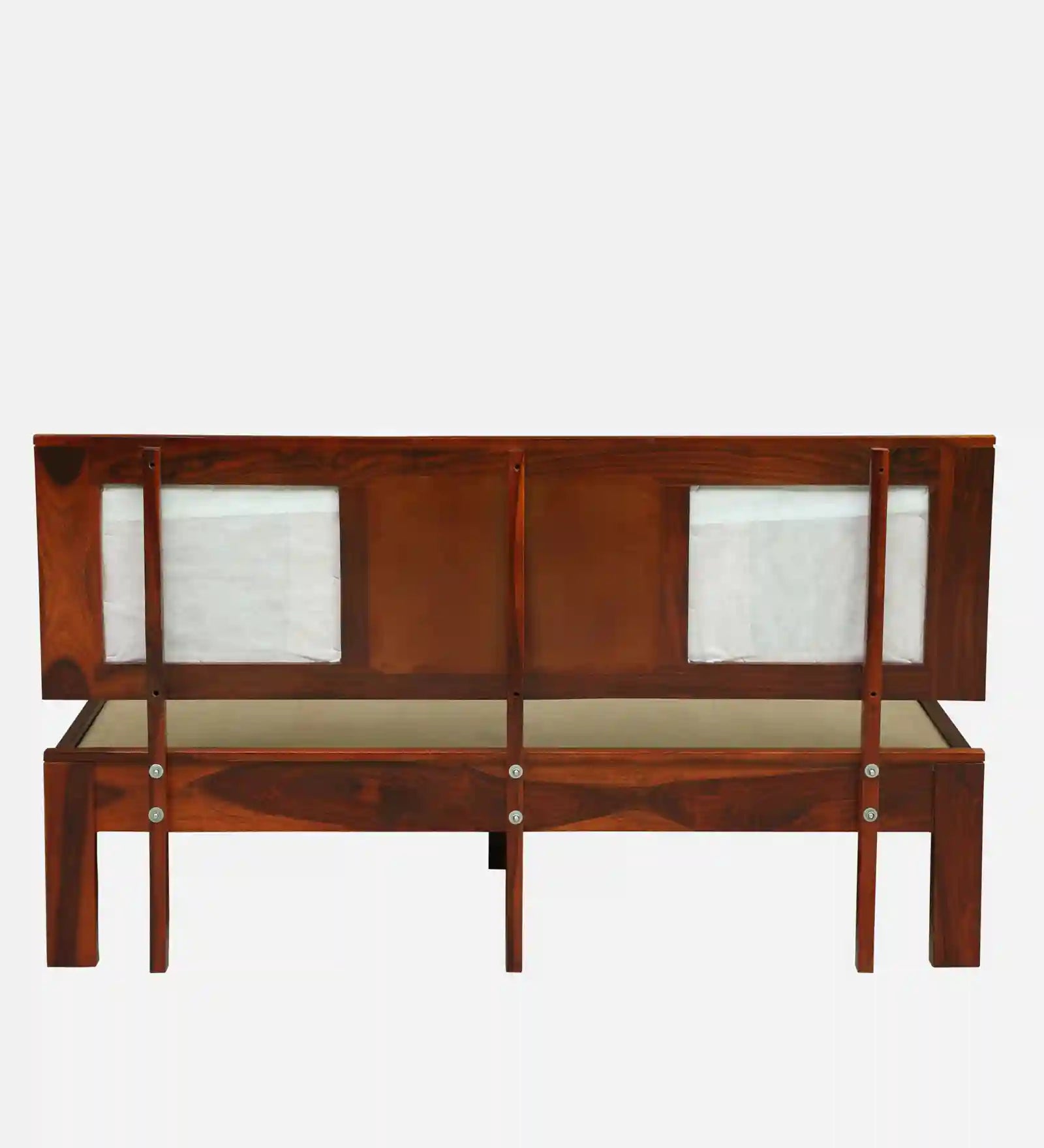 Nivasa wooden queen bed no storage modern light frame