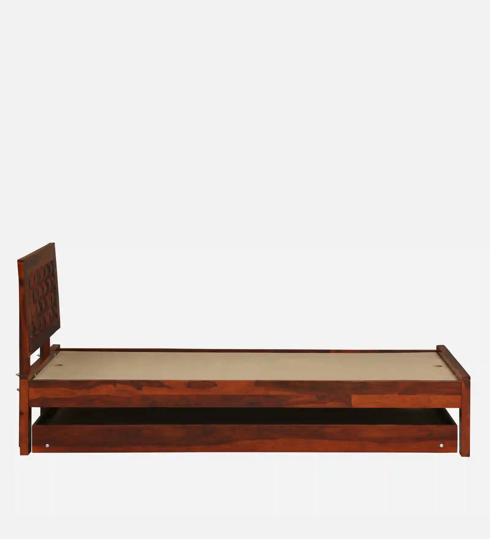 Nivasa wooden single bed pull out trundle space saving bed India