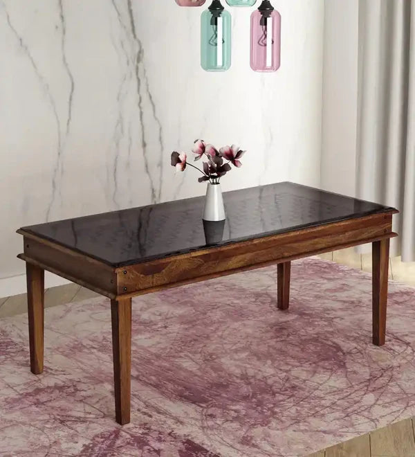 Solid sheesham dining table without chairs perfect for stylish dining setup