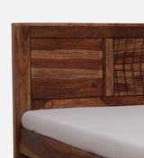 Harmonia  Solid Wood Bed In Rustic Teak Finish By Rajwada