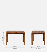 Harmonia  Solid Wood 4 Seater Dining Set In Rustic Teak Finish By Rajwada