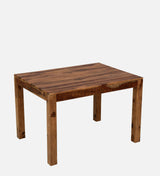 Harmonia  Solid Wood 4 Seater Dining Set In Rustic Teak Finish By Rajwada