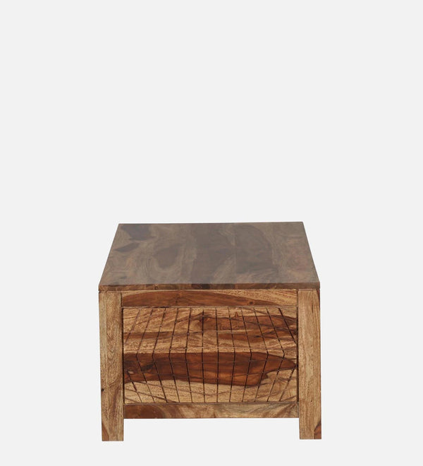 Harmonia  Solid Wood Coffee Table In Rustic Teak Finish By Rajwada