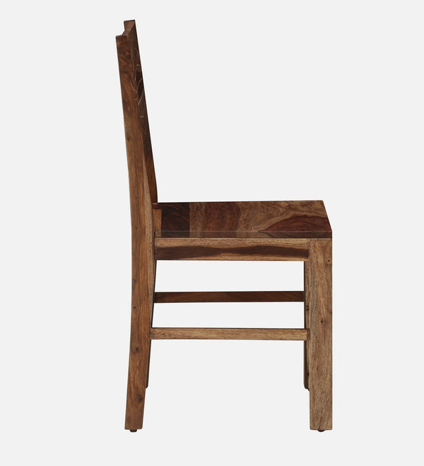 Harmonia  Solid Wood Dining Chairs (Set Of 2) In Rustic Teak Finish By Rajwada