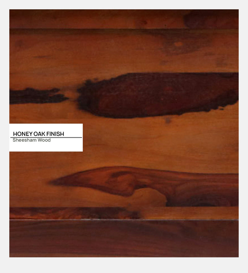 Harmonia  Solid Wood  Bed In Honey Oak Finish By Rajwada
