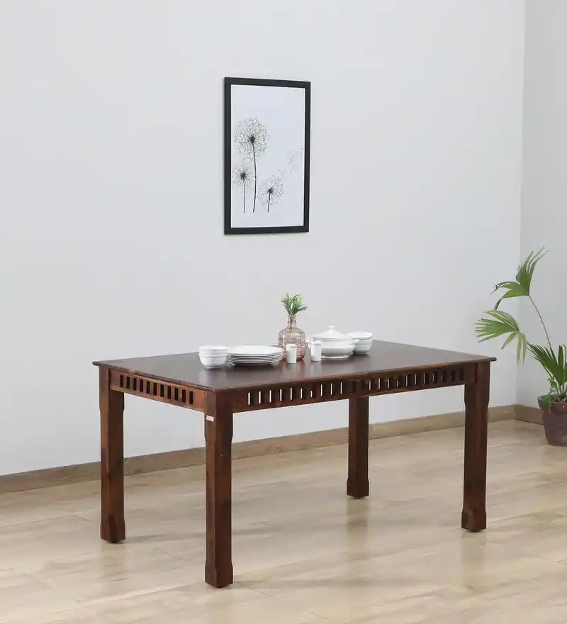 Oasis sheesham wood dining table made from premium solid wood for modern Indian homes
