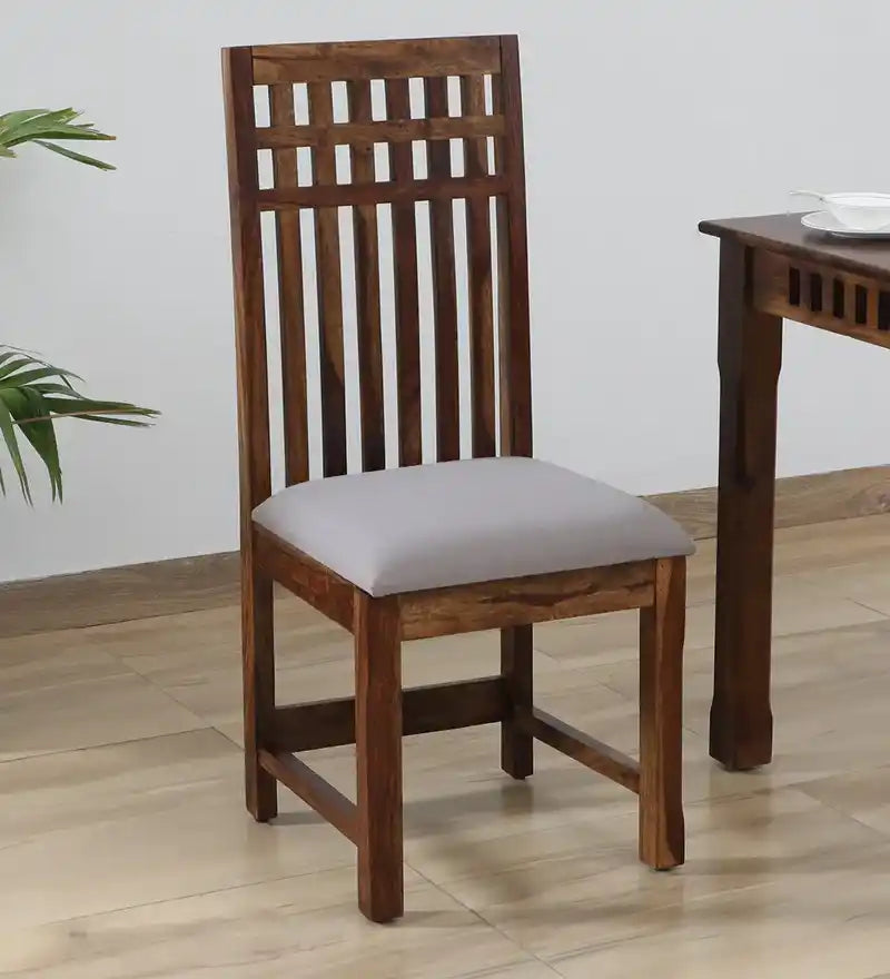 Oasis solid sheesham wood dining chair set of two for modern Indian home furn