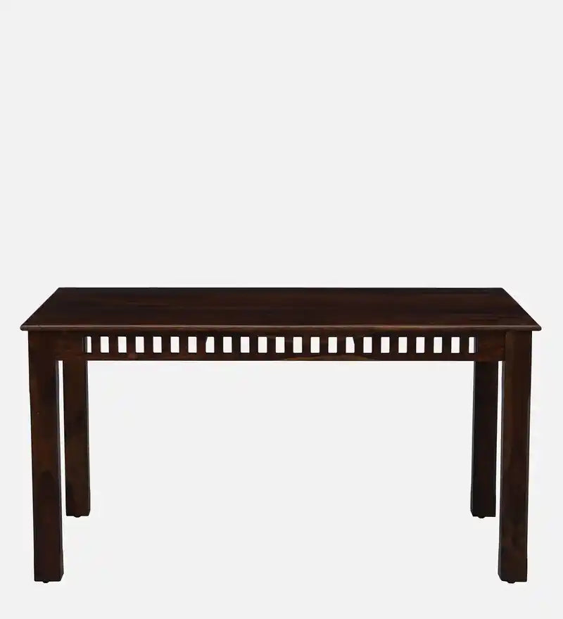 Solid wood dining table in natural finish crafted from sheesham wood for dining room