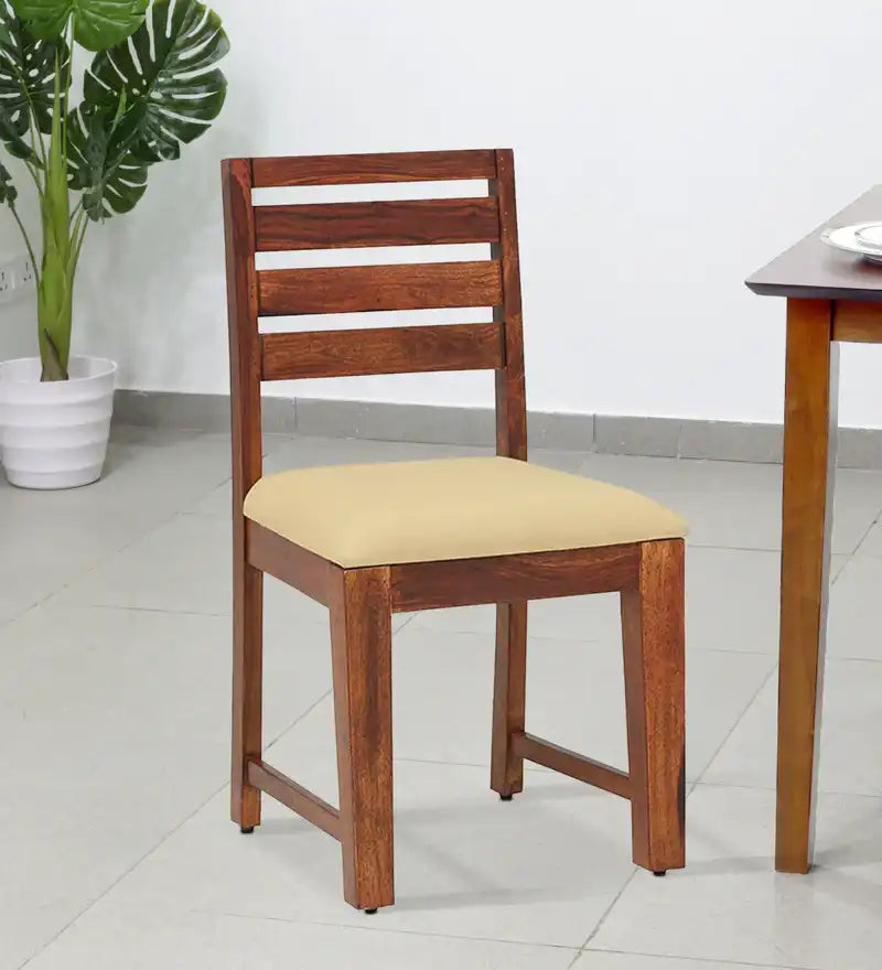 Oslo modern solid sheesham wood dining chair set of two for modern Indian home furniture
