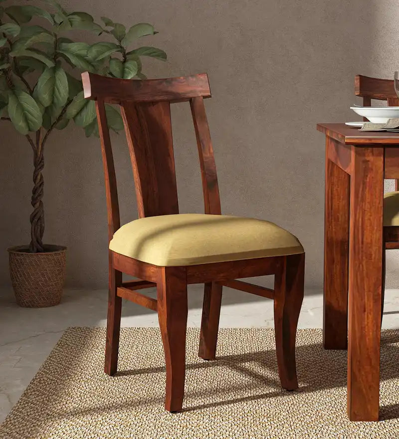 Oslo solid sheesham wood dining chair set of two for premium Indian home furniture