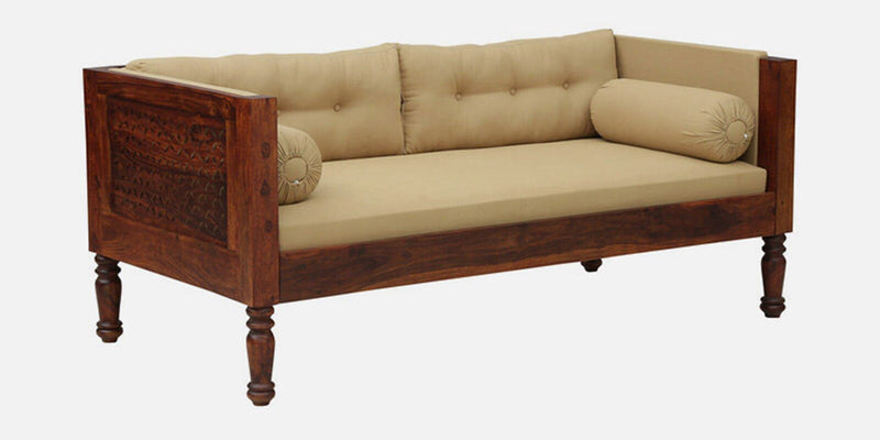 Penza Solid Wood 3 Seater Sofa In Honey Oak Finish By Rajwada
