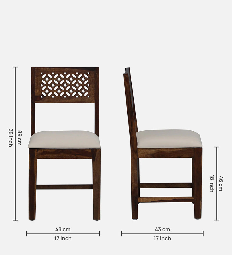 Penza Solid Wood Dining Chair (Set Of 2) In Provincial Teak Finish By Rajwada