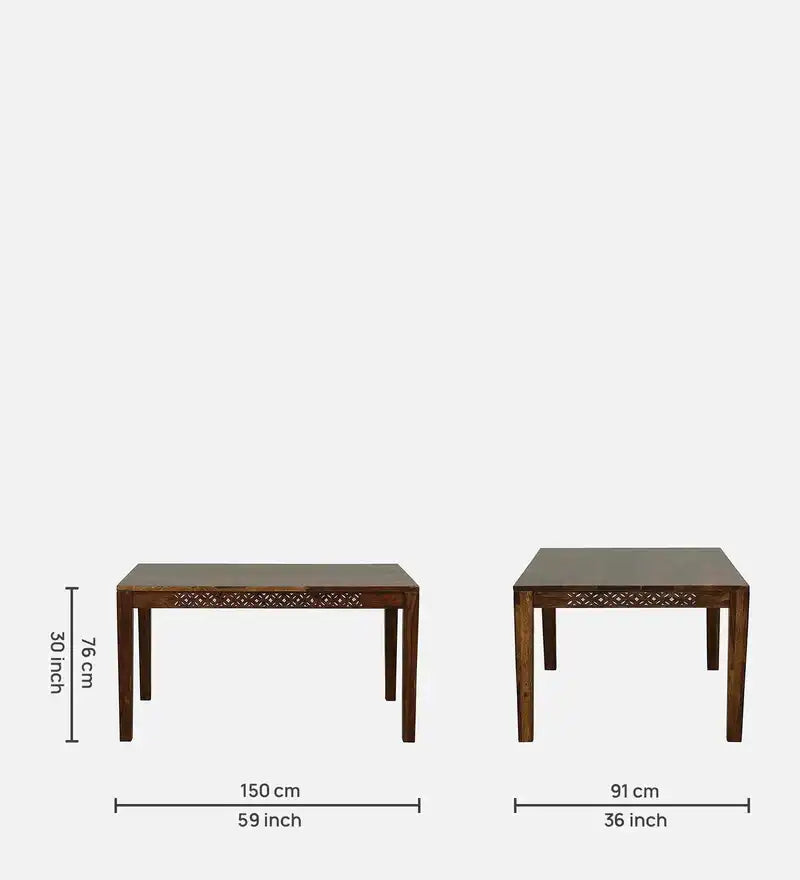 Penza solid sheesham dining table modern Indian style furniture for dining space