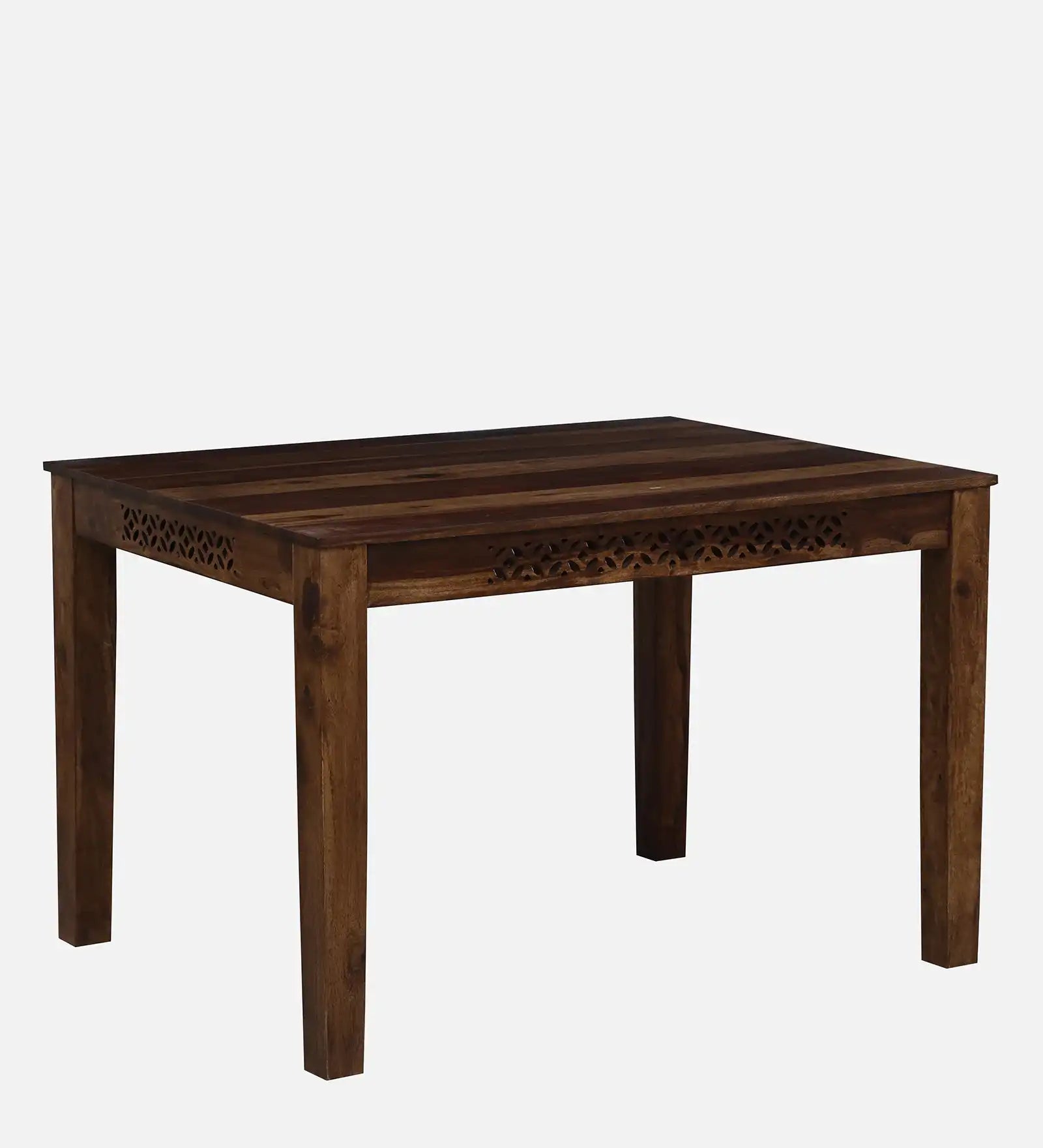 Penza solid wood four seater dining table set teak finish elegant home furniture