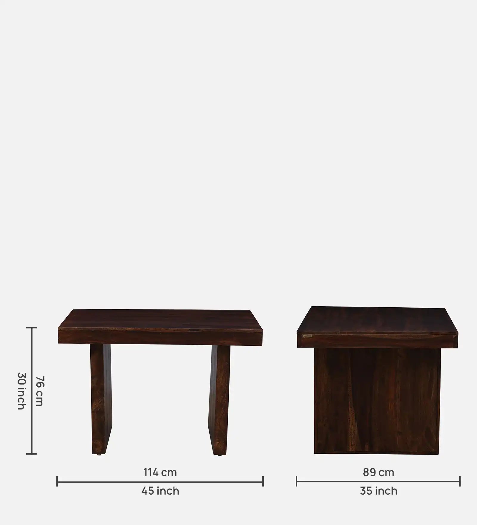 Porto solid wood four seater dining table set natural finish minimalist modern design