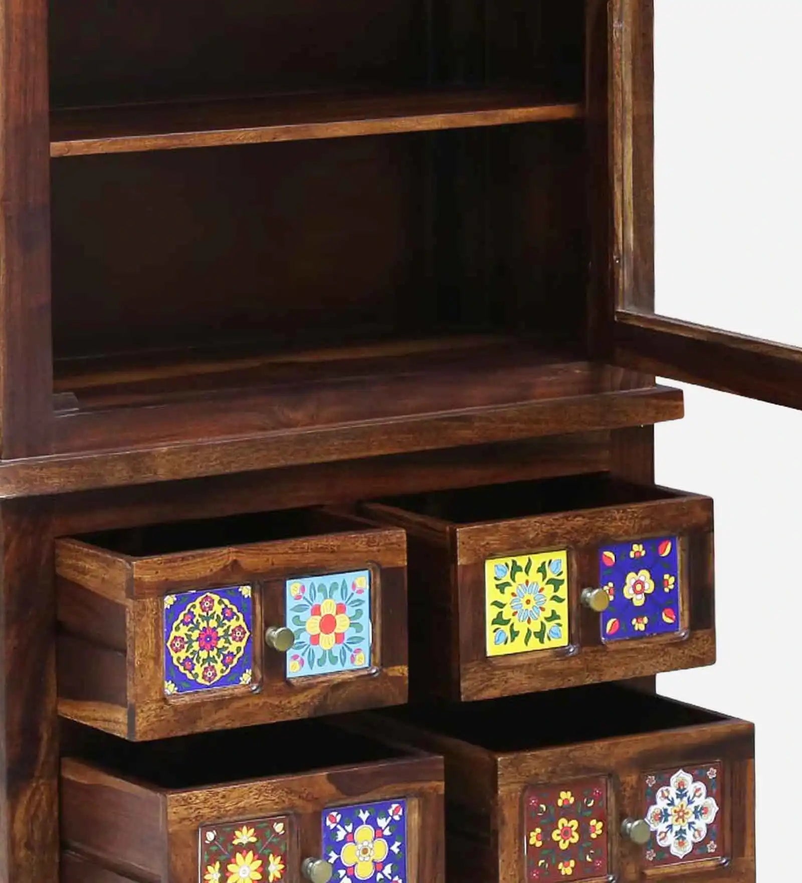 Premium contemporary bookshelf solid sheesham wood bookcase India