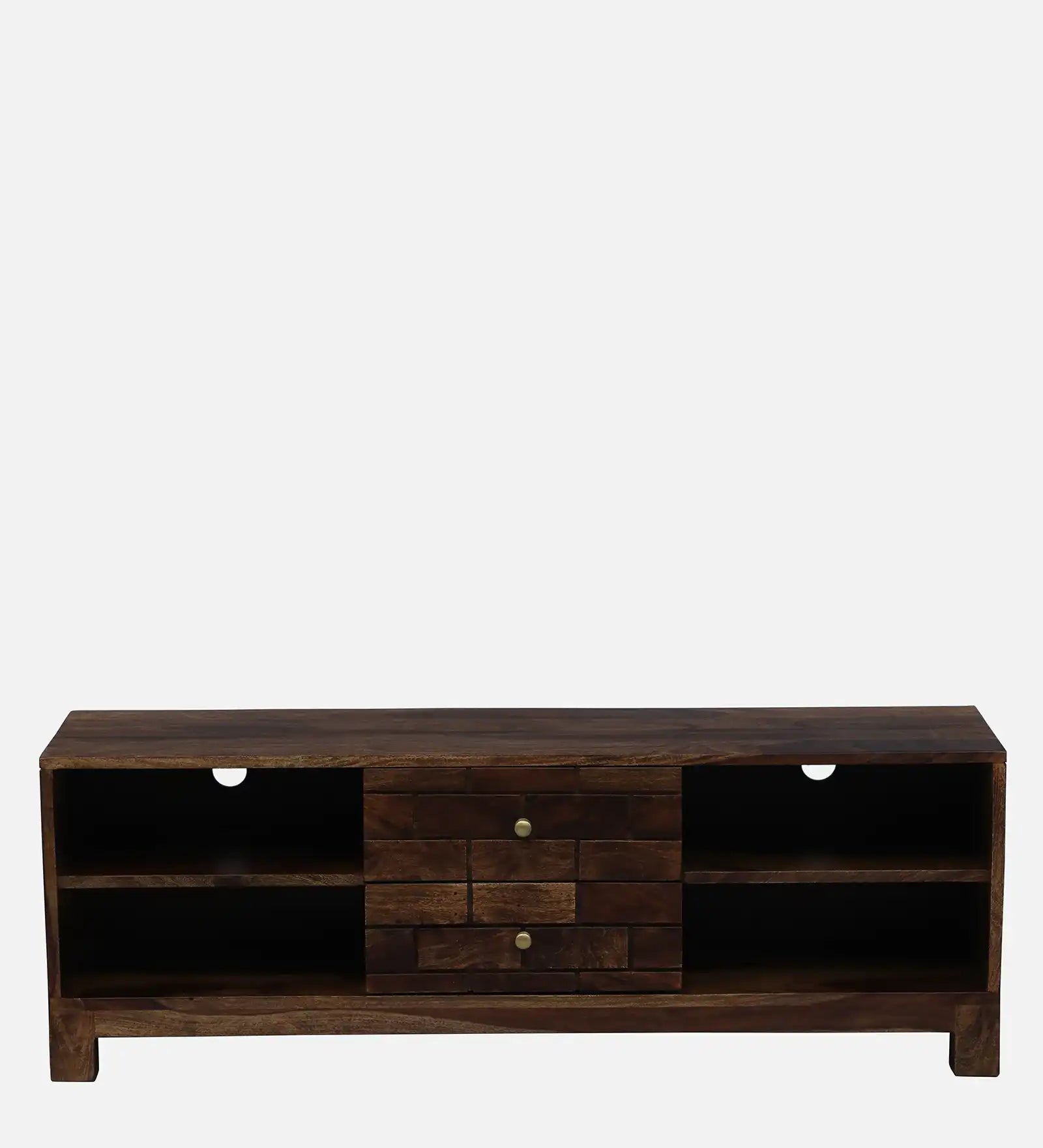 Premium sheesham wood tv unit Rudra tv console with two drawer storage