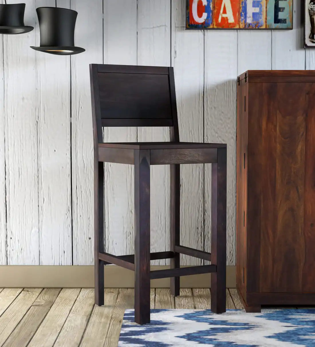 Premium solid wood bar chair for stylish home bar seating