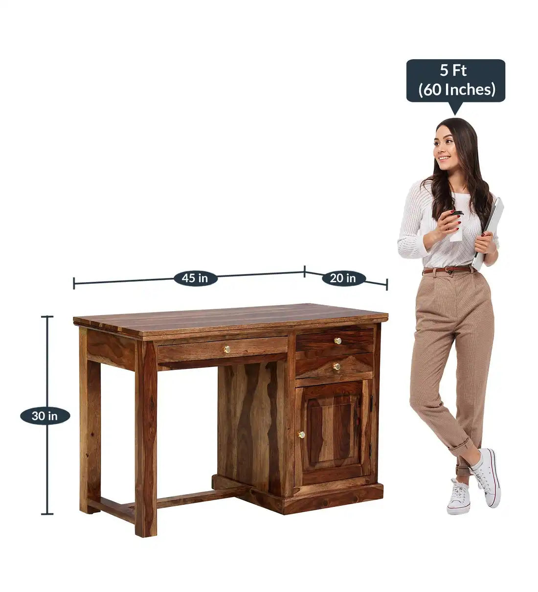 Premium solid wood computer table sheesham office desk design