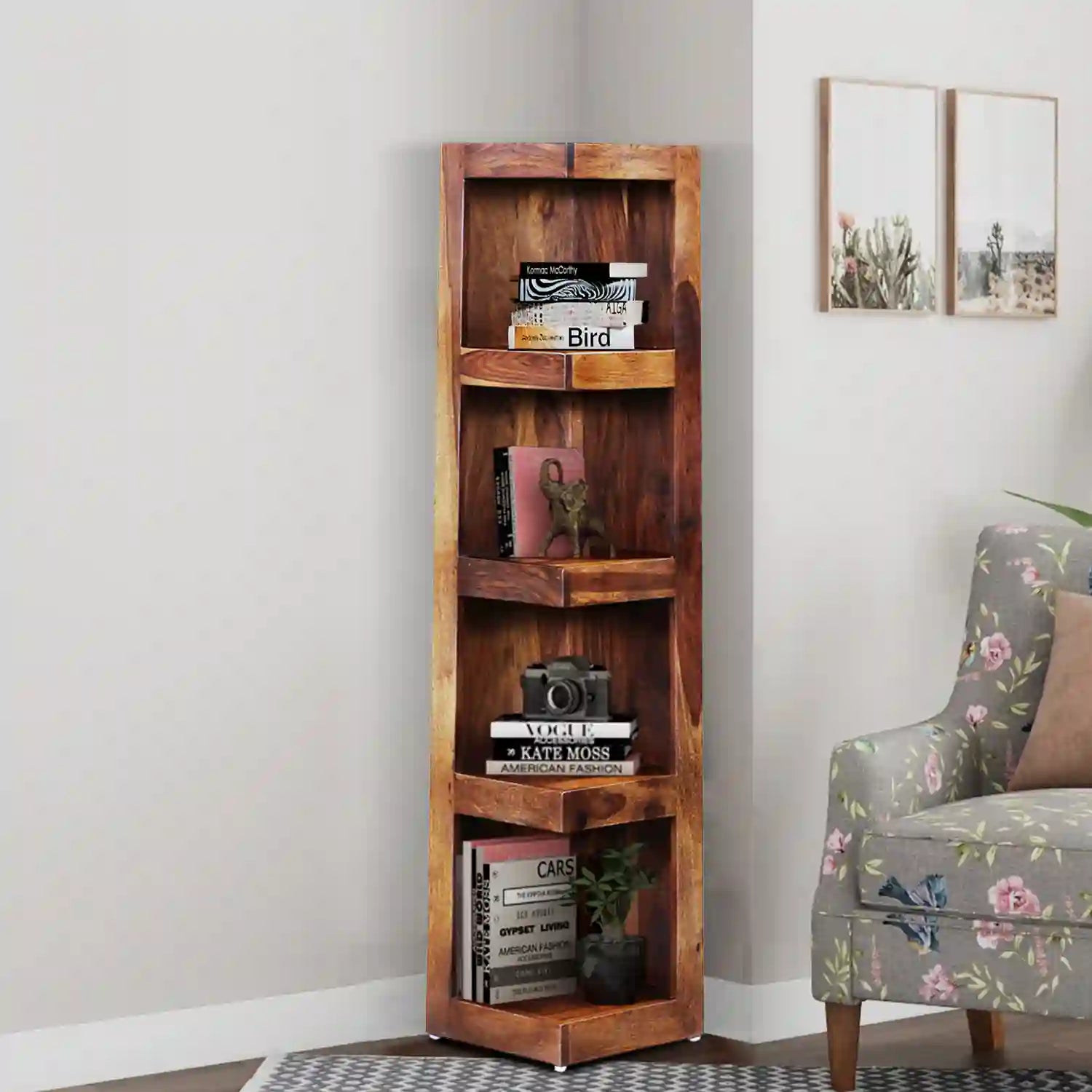 Premium solid wood display unit sheesham storage cabinet modern design