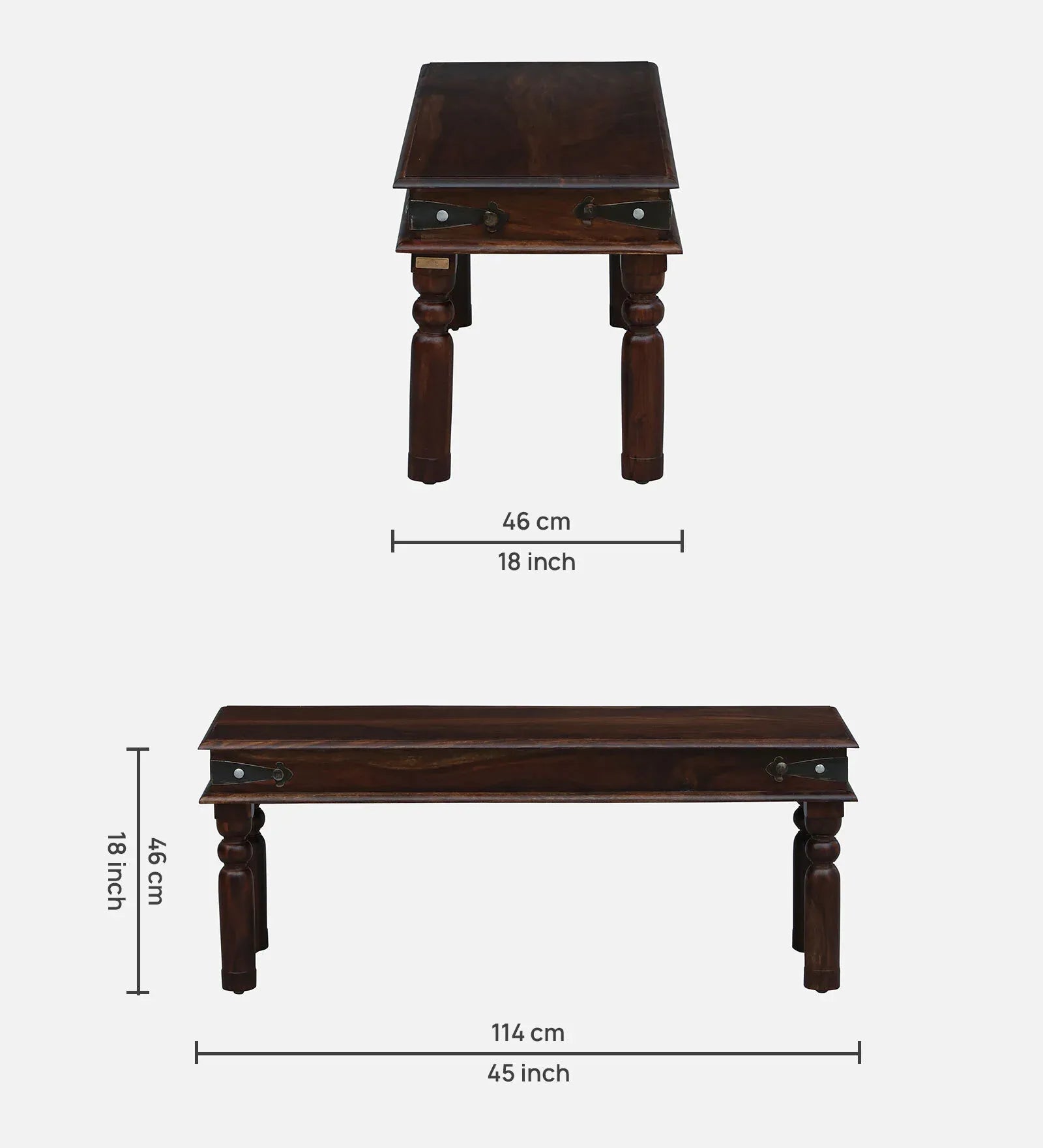 Premium solid wood six-seater dining table set with bench Samrita high quality furniture India