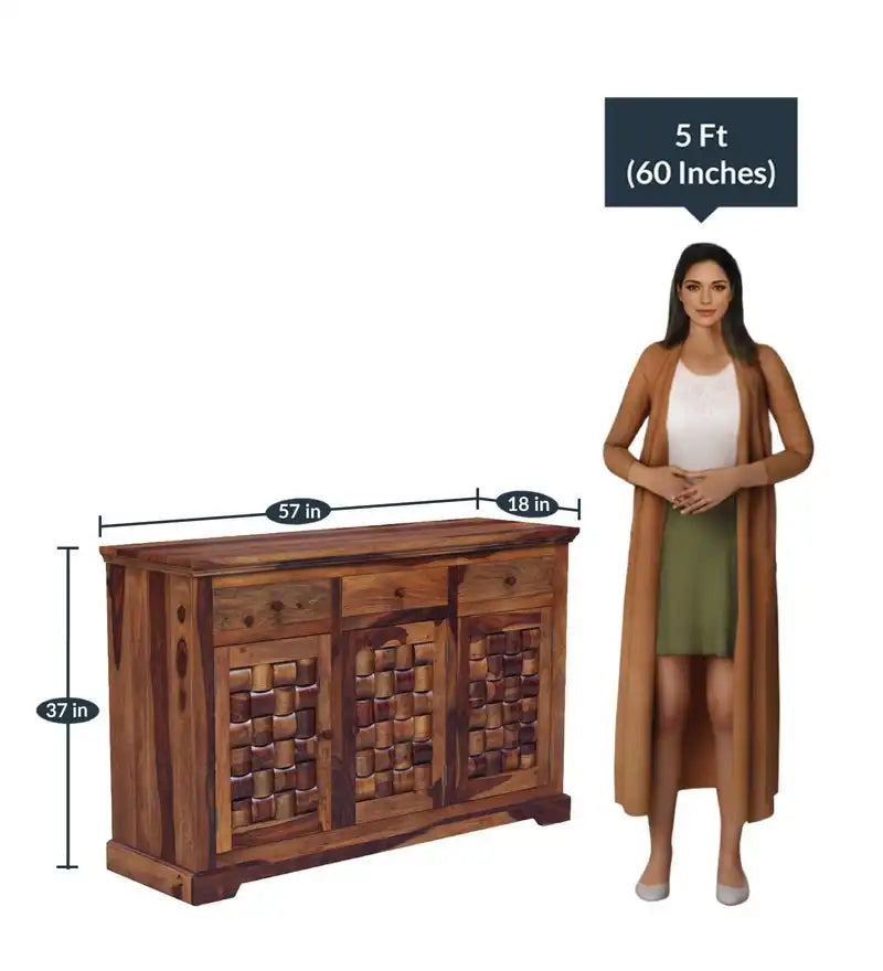 Premium wooden sideboard sheesham solid storage cabinet design