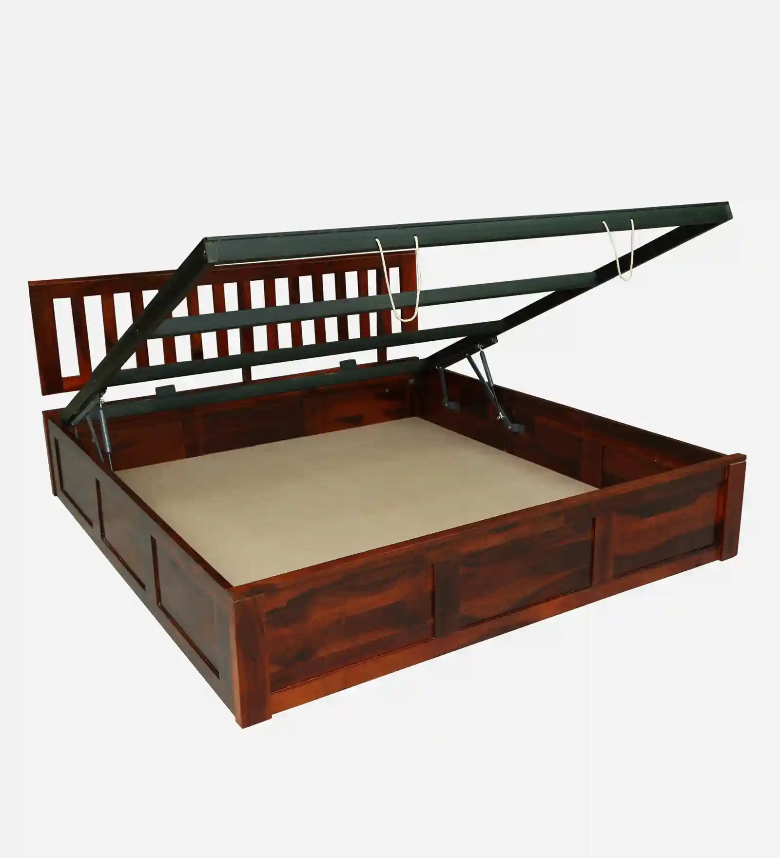 Queen size bed with lift up hydraulic storage solid wood