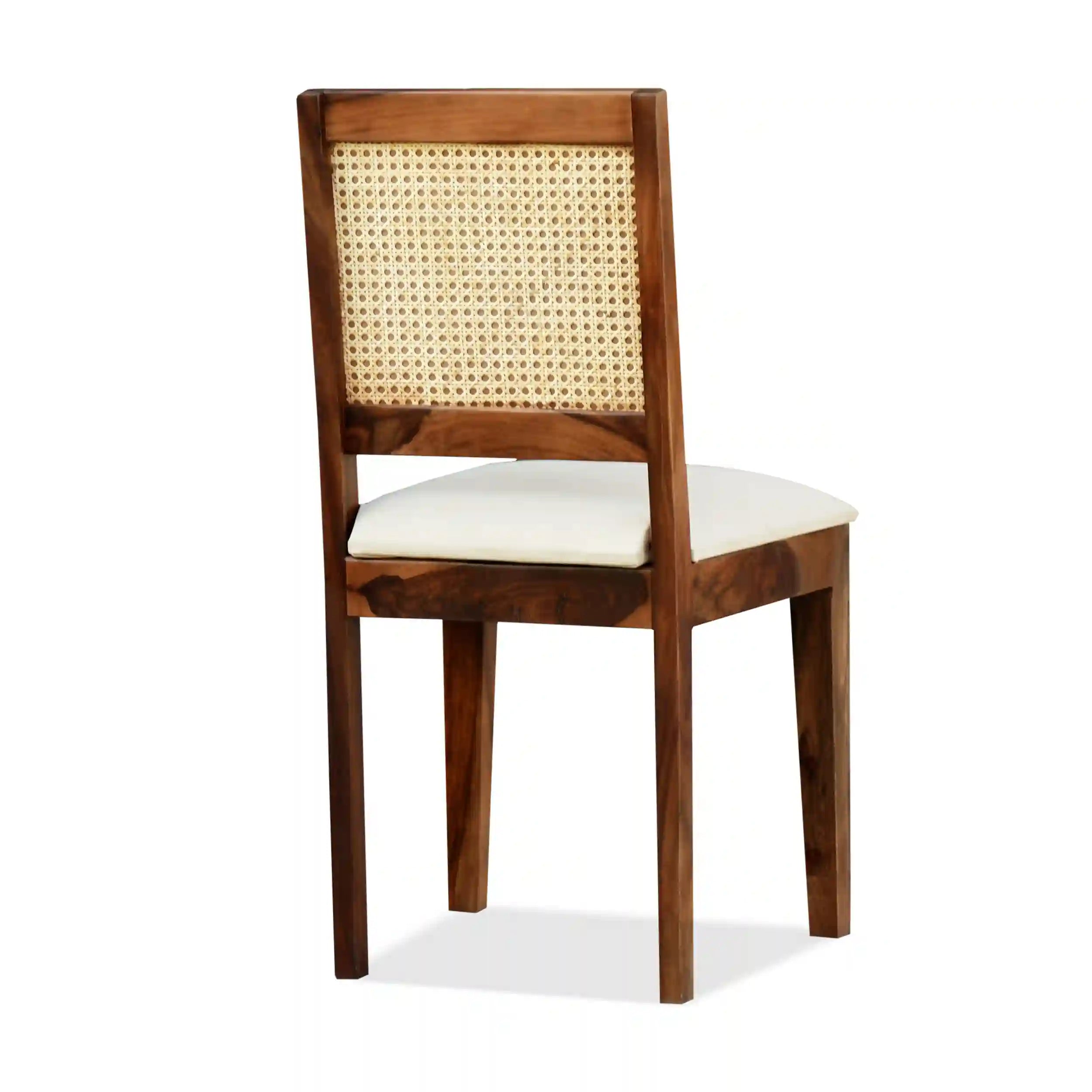 Rattan cane chair solid wood sheesham dining chair for home and cafe