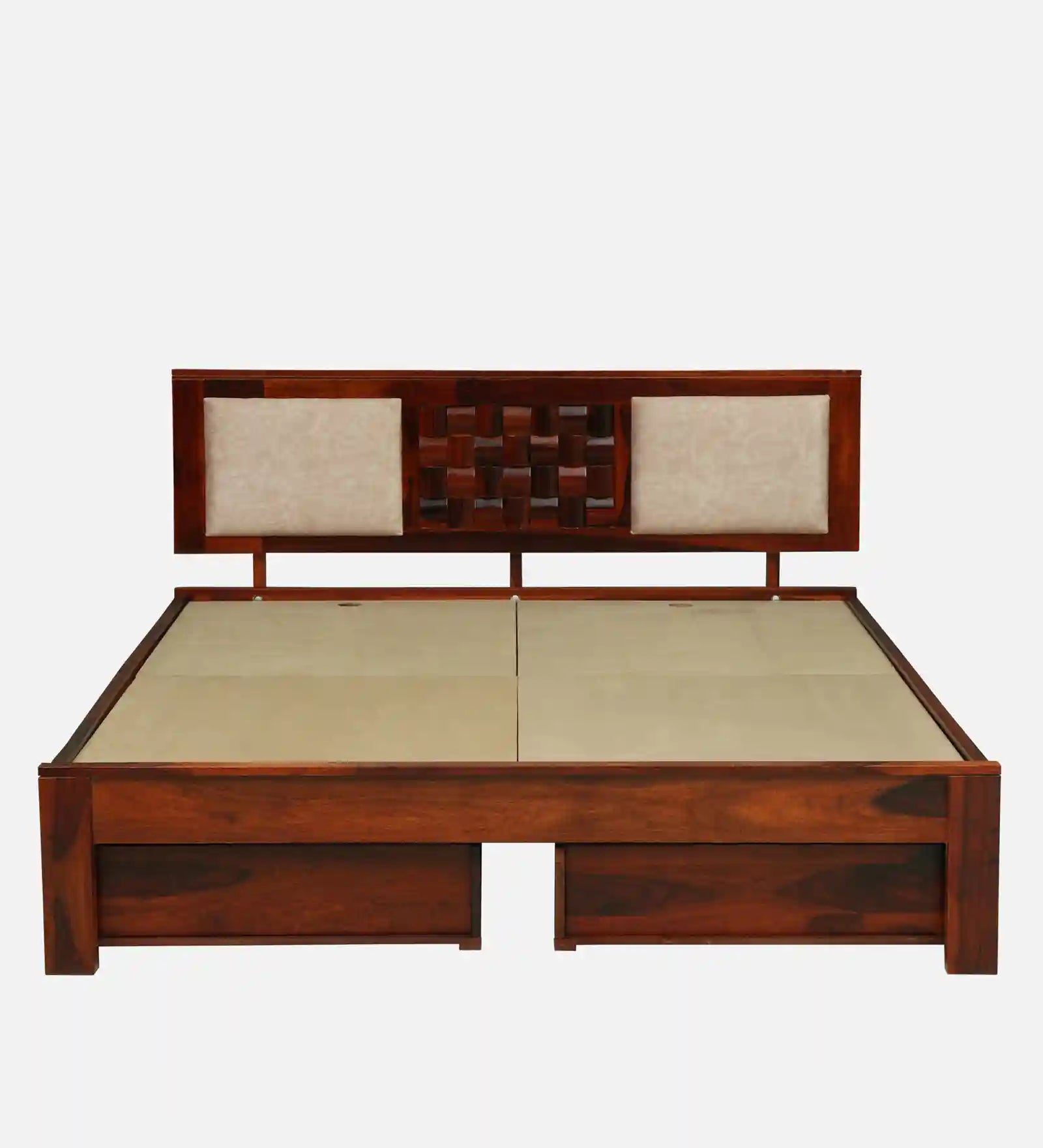 wooden king size drawer storage bed frame unit solid wood india