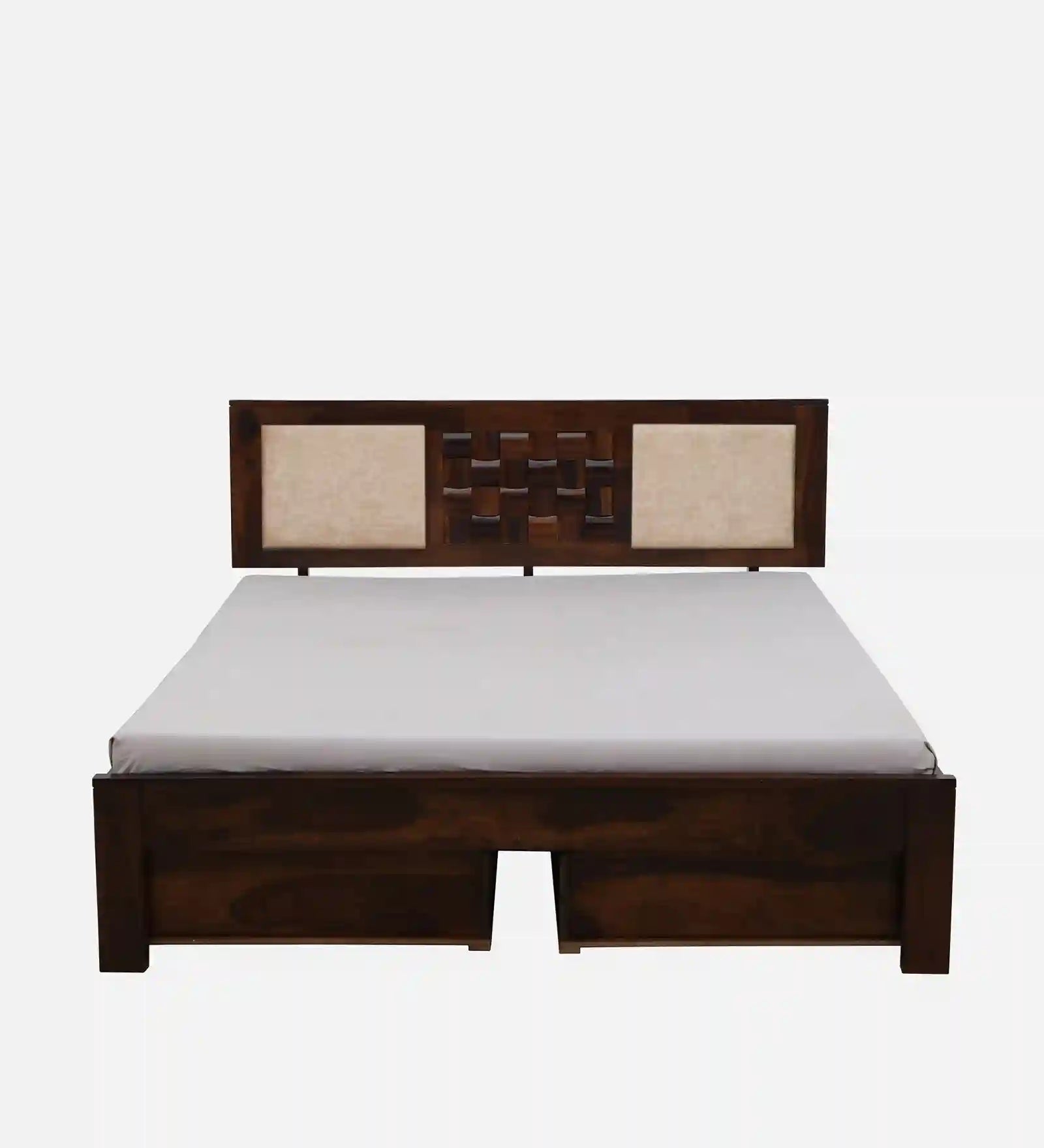 wooden king size bed drawer storage frame unit solid wood india