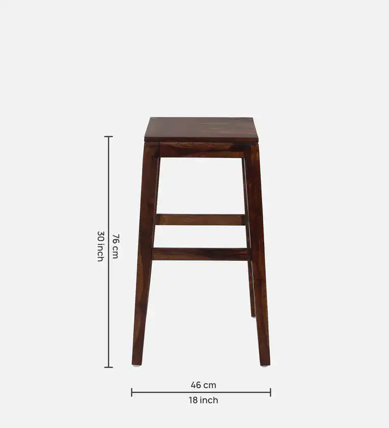 Rustic bar stool in solid sheesham wood for home furniture setup