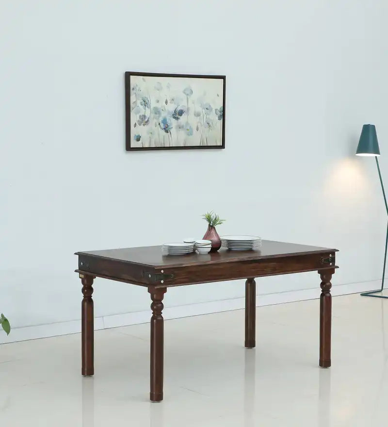 Samrita solid sheesham wood dining table six seater for modern Indian home furniture