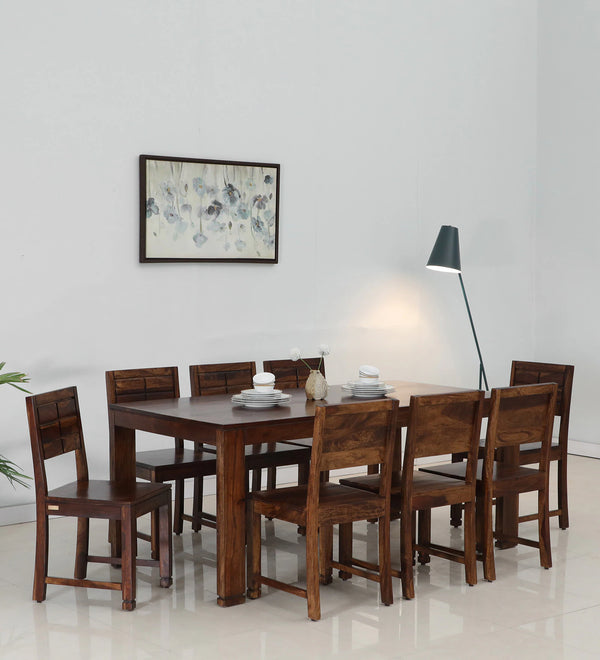 Moscow  Solid Wood 8 Seater Dining Set In Provincial Teak Finish By Rajwada