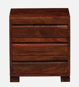 Moscow  Solid Wood Bedside Chest In Honey Oak Finish By Rajwada