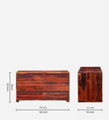 Moscow  Solid Wood Chest Of Drawers In Honey Oak Finish By Rajwada