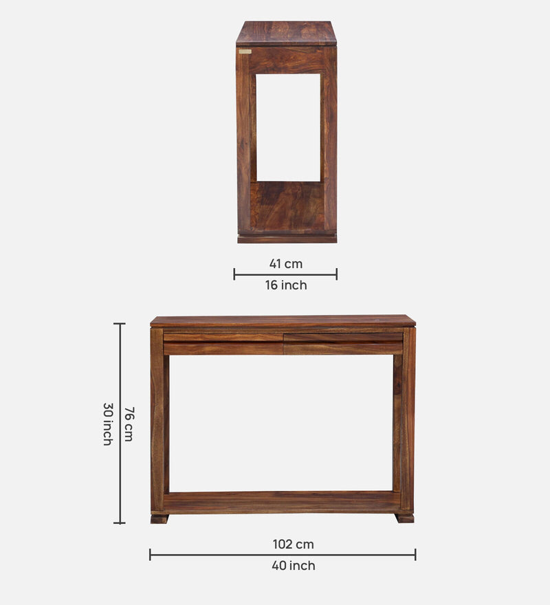 Moscow  Solid Wood Console Table In Provincial Teak Finish By Rajwada