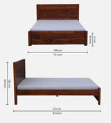 Moscow  Solid Wood Bed In Honey Oak Finish By Rajwada