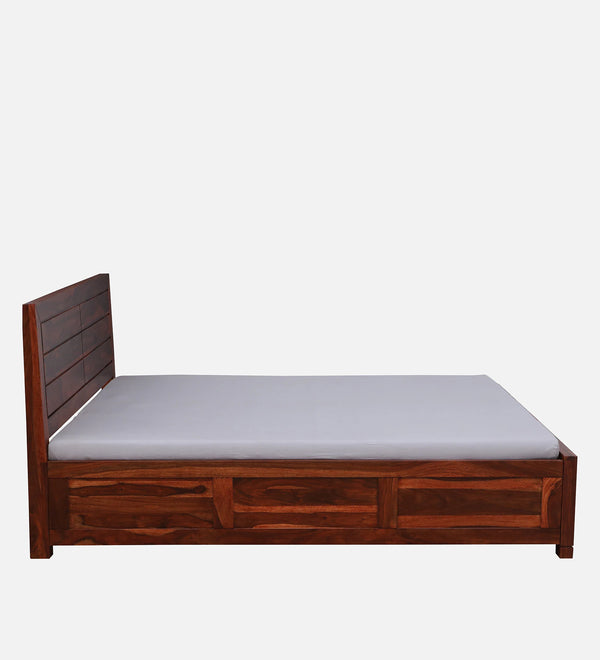 Moscow  Solid Wood Bed With Box Storage In Honey Oak Finish By Rajwada