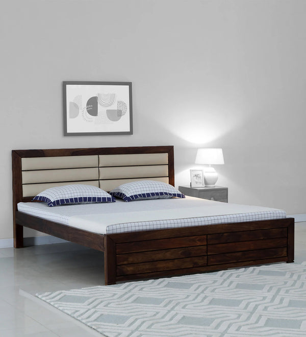 Moscow  Solid Wood Queen Size Bed in Provincial Teak Finish by Rajwada