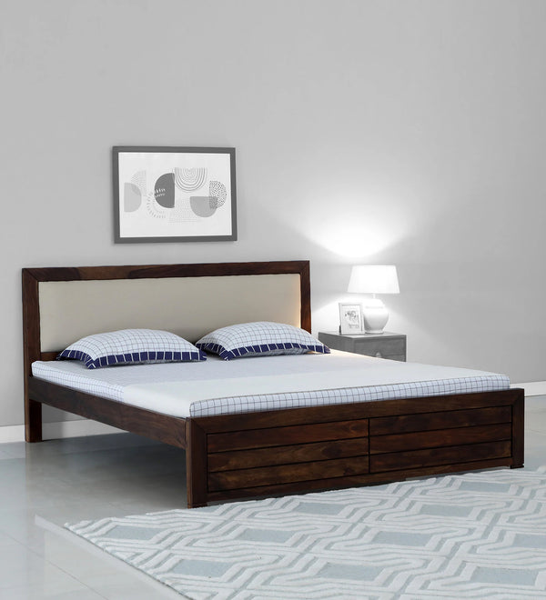 Moscow  Solid Wood Queen Size Bed in Provincial Teak Finish by Rajwada