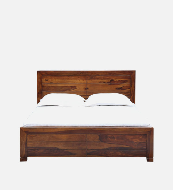 Moscow  Solid Wood Queen Size Bed With Box Storage In Provincial Teak Finish By Rajwada