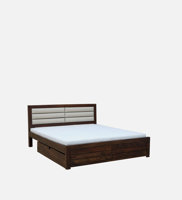 Moscow  Solid Wood Queen Size Bed with Drawer Storage in Provincial Teak Finish by Rajwada